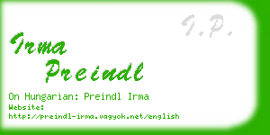 irma preindl business card